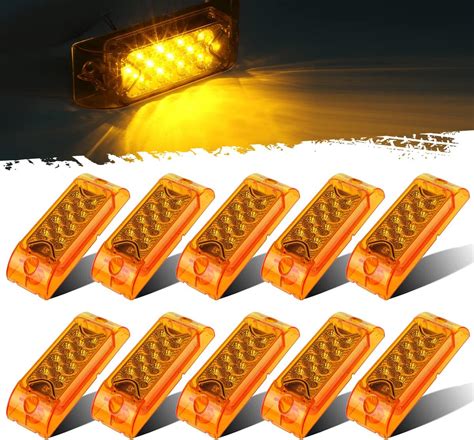 Amazon Partsam 10Pcs 2 X 6 Rectangular Amber 13LED Marker Light