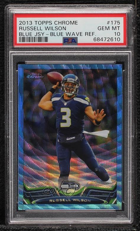 Russell Wilson 2013 Topps Chrome 175 Blue Wave Refractor PSA 10 Price