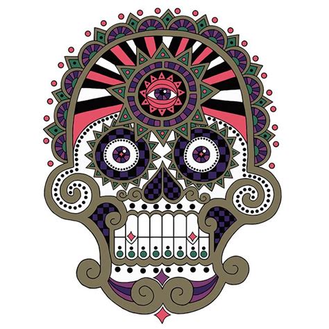 Mayan Skull On Behance Skull Ancient Mayan Day Of The Dead