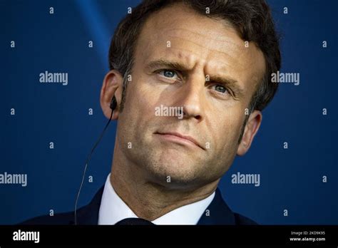 French President Emmanuel Macron Is Pictured During A Press Conference