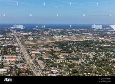 Aerial View Of City Cape Coral Florida Typical Architecture Of South Florida Large Houses