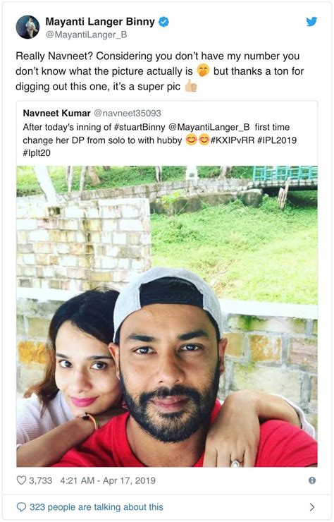 Mayanti Langer Shuts Down Trolls For Taking A Dig At Husband Stuart Binny : r/Cricket