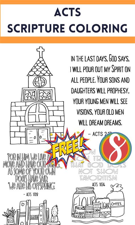 Free Acts Coloring Pages Scripture Stevie Doodles