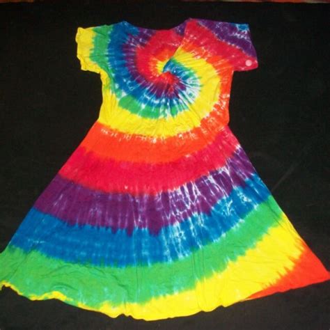 Tie Dye Womans Twist Front Dress 2xl Rainbow Spiral Tye Dyed Hippie Xxl 2x Ebay