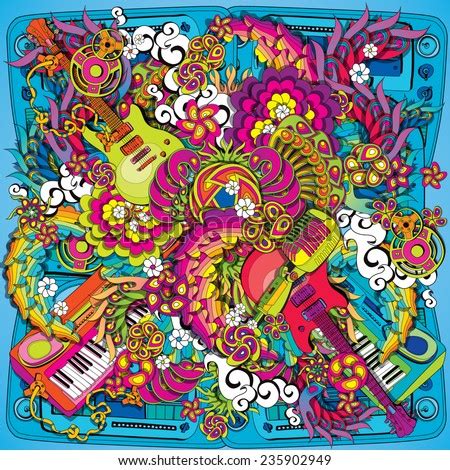 Psychedelic Music Illustration Stock Vector 235902949 - Shutterstock