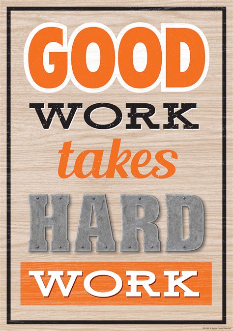 Good Work Takes Hard Work Positive Poster - TCR7435 | Teacher Created ...