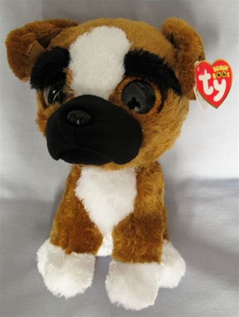 Ty Beanie Boo Boos Brutus The Boxer Puppy Dog Glitter Eyes With Tags