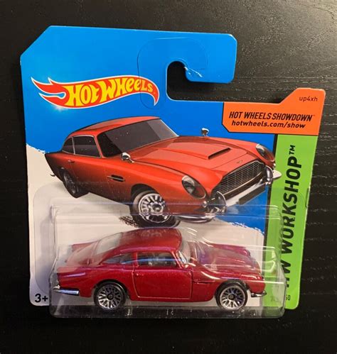 Hot Wheels 1963 Aston Martin Db5 Red Short Card 2014 HW Workshop Hard To Find Collector