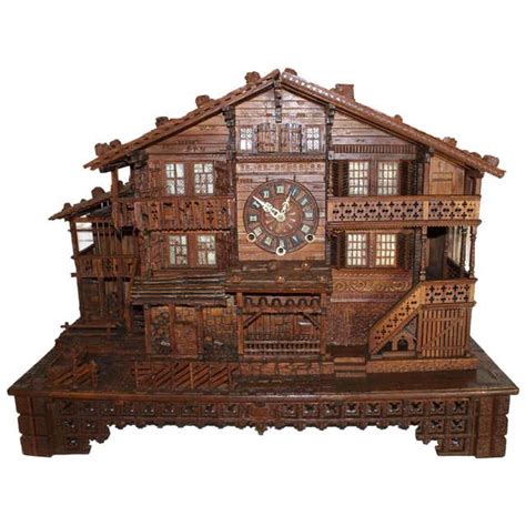 Large Vintage Black Forest Carved Cuckoo Clock At 1stdibs