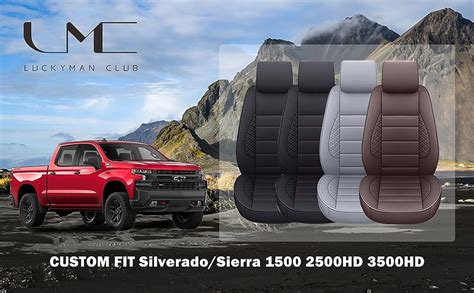 Luckyman Club Silverado Seat Covers Fit For 2007 2024 Chevy Silverado Gmc Sierra 1500 2500hd