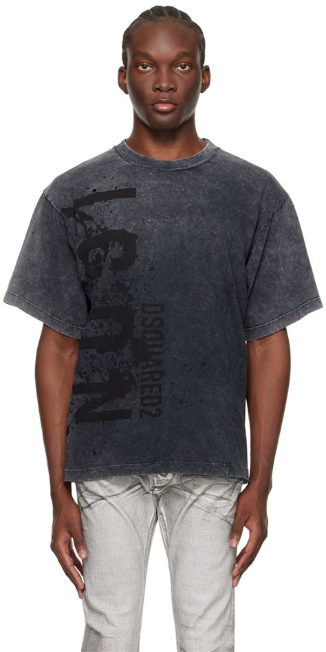 Gray Icon Splash T Shirt By Dsquared2 On Sale