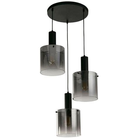 Searchlight Sweden 3 Light Multi Drop Pendant Black Smoked Glass