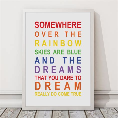 Somewhere Over The Rainbow Wall Art Print Etsy