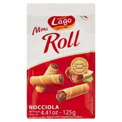 Lago Mini Roll Hazelnut Wafers 125g PnP