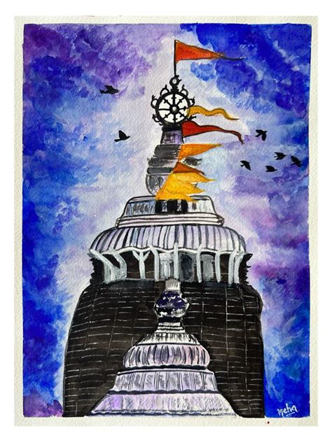 Top Of Jagannath Temple | Watercolor on paper | By Neha Singh | Exotic ...