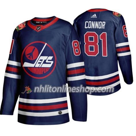 Maglia Winnipeg Jets Kyle Connor 81 Adidas 2019 Heritage Classic Navy