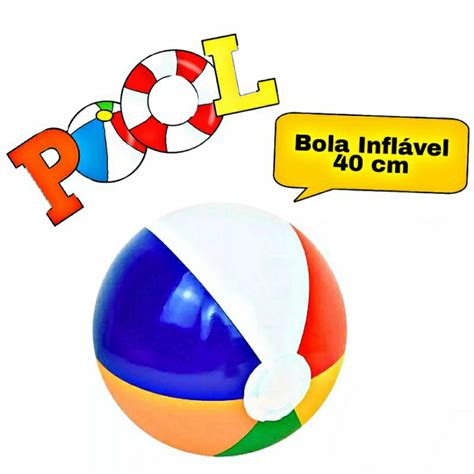 Bola De Praia Piscina Colorida Cm Bol O Infl Vel Vinil Grande