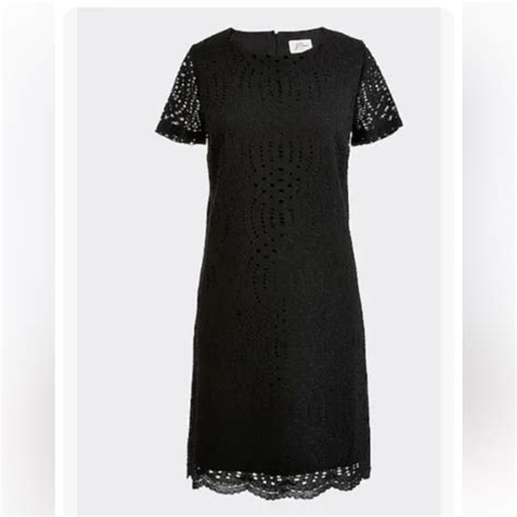 J Crew Lace Dress With Scalloped Hem In Black Sz 2 H5408 In 2024