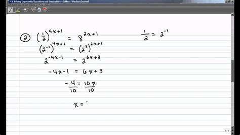 7 2 Solving Exponential Equations And Inequalities Youtube