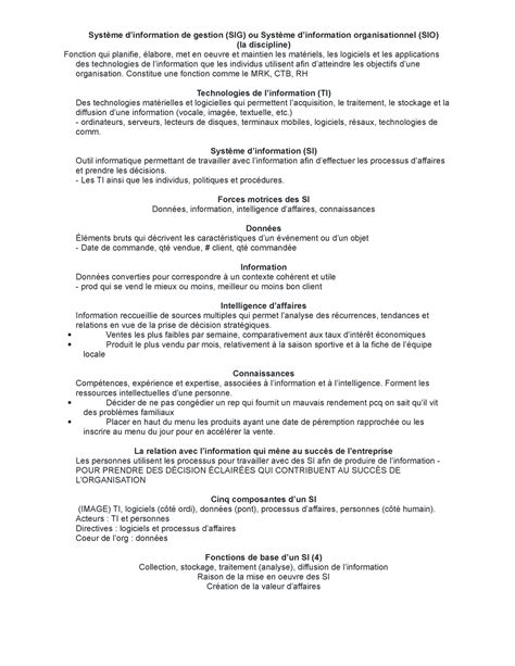 Résumé cours 1 Introduction à la gestion des technologies d affaires