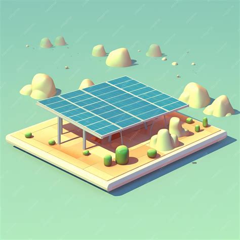 Premium Ai Image Cartoon Solar Panels 3d