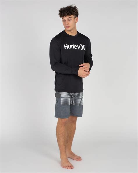 Shop Hurley One And Only Long Sleeve Rashie In 010 Fast Shipping