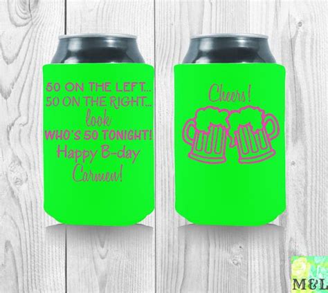 Custom 50th Birthday Coolies And Koozie® Birthday Koozies Custom Koozies Birthday Party Design