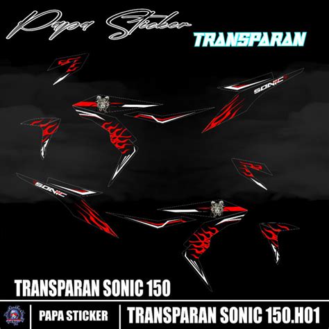 Transparan Striping Honda Sonic Sticker Motif Api Medusa Transparan