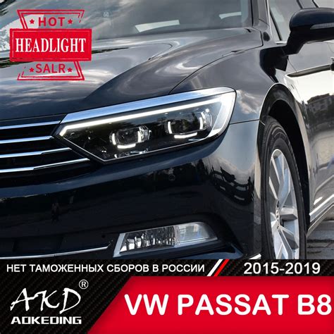 Headlights VW Passat B8 3G 2014 UP LED Bi Xenon Matrix Look By KiTT