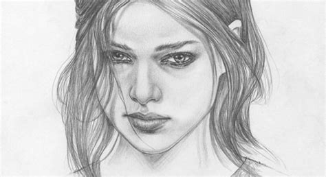 Girl Portrait Sketch at PaintingValley.com | Explore collection of Girl ...