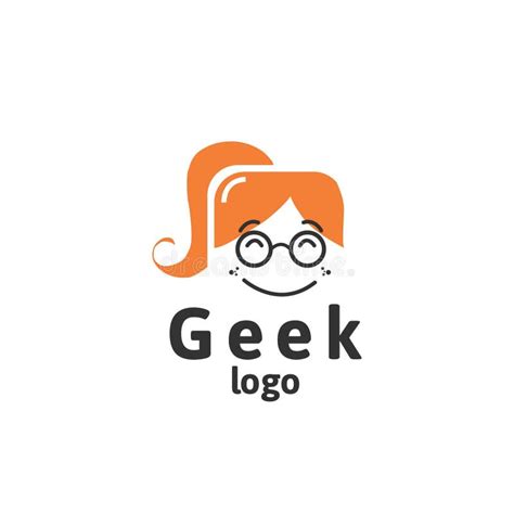 Geek Logo Design Template With Face In Glasses Vector Illustration