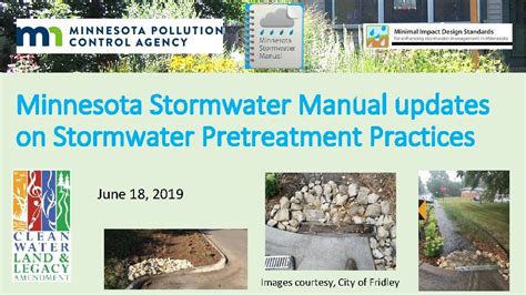 Minnesota Stormwater Manual Updates On Stormwater Pretreatment Practices