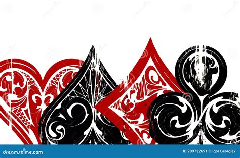 Playing Cards Sign Ilustration Poster Template Stock Vector