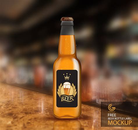 Free Beer Bottle Label Mockup - Graphic Google - Tasty Graphic Designs CollectionGraphic Google ...