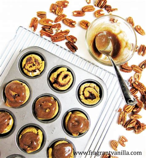 Mini Vegan Sweet Potato Pecan Sweet Rolls Fragrant Vanilla Cake