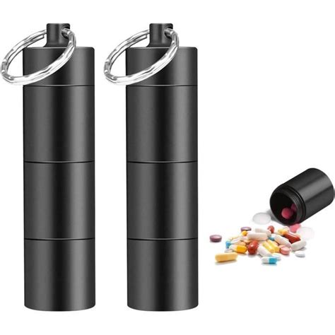 2 Pcs Pilulier De Poche Portable Mini Pilulier Étanche En Alliage D