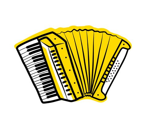 Accordion Outline Musical Instrument Vector Isolated Silhouette