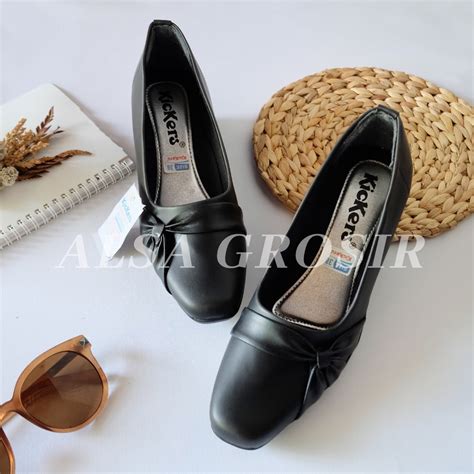 Jual Sepatu Pantofel Wanita Cm Hak Tahu Hitam Polos Formal Guru