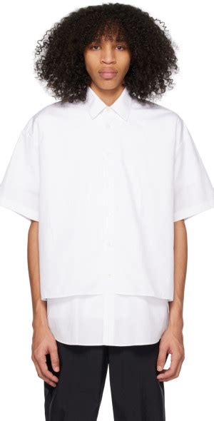 Maison Kitsun White Layered Shirt