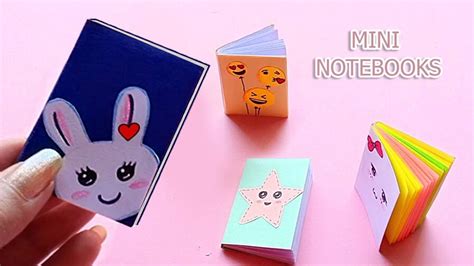 Diy 4 Easy And Cute Designs Mini Notebooks One Sheet Of Paper How To Make Notebook Youtube