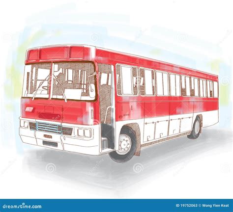 Hand Drawn Bus Stock Vector Illustration Of Color Concept