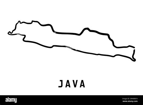 Java Island Map In Indonesia Simple Outline Vector Hand Drawn