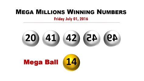 Mega Millions Winning Numbers For Friday 7 1 2016 Jackpot Now Worth