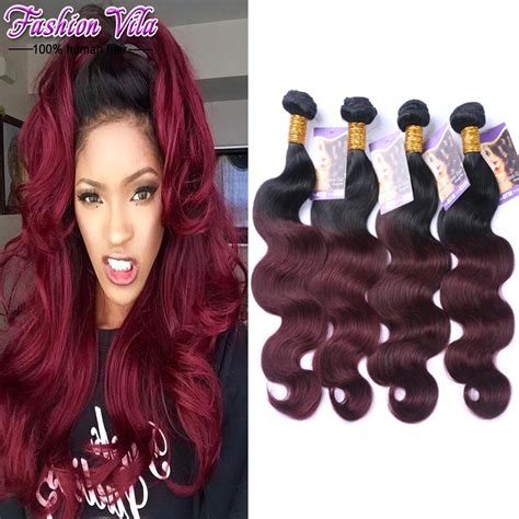 7a Peruvian Vrgin Hair Ombre Body Wave 1b 99j Burgundy Ombre Peruvian Virgin Hair Body Wave 4pcs