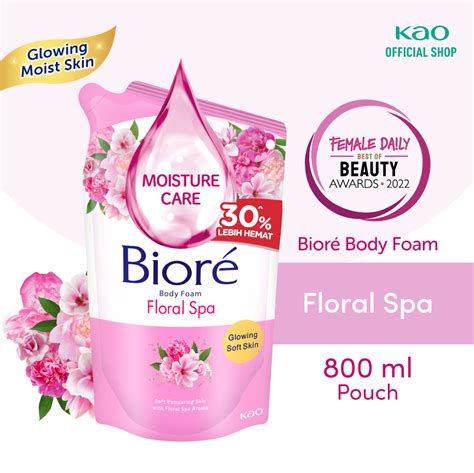 Jual Biore Sabun Mandi Cair Body Foam Floral Spa Pouch 800ml Body