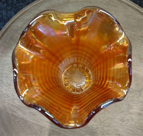 Antique Imperial Glass Marigold Carnival Glass Swung Vase Ripple Pattern Rare Etsy