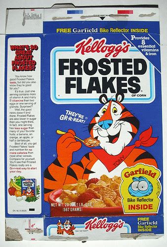 1987 Kelloggs Frosted Flakes Cereal Box Front Garfield Bi Flickr