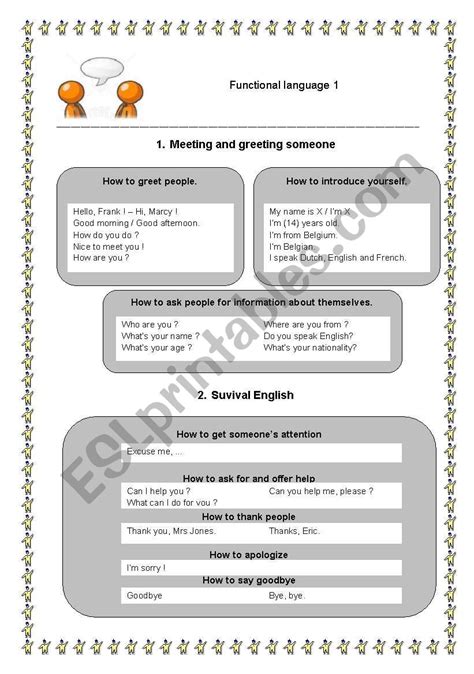 Functional Language Esl Worksheet By Bienke