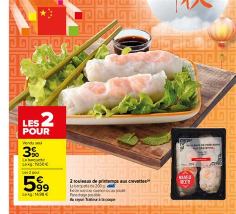 Promo Rouleaux De Printemps Aux Crevettes Chez Carrefour Icatalogue Fr