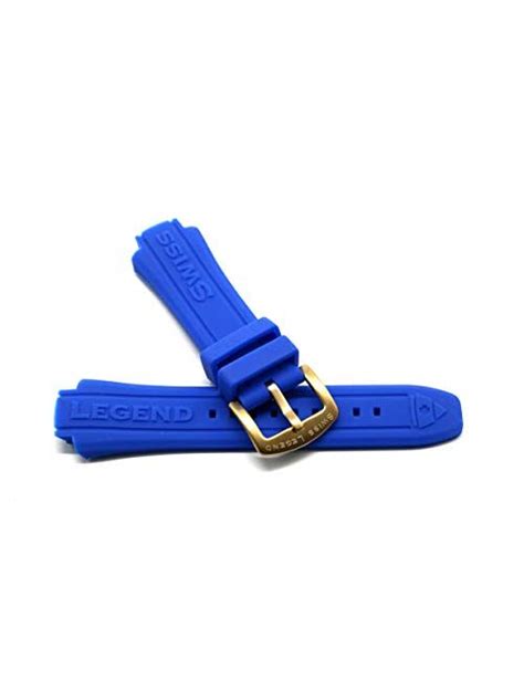 Buy Swiss Legend Mm Blue Silicone Rubber Watch Strap Gold Stainless